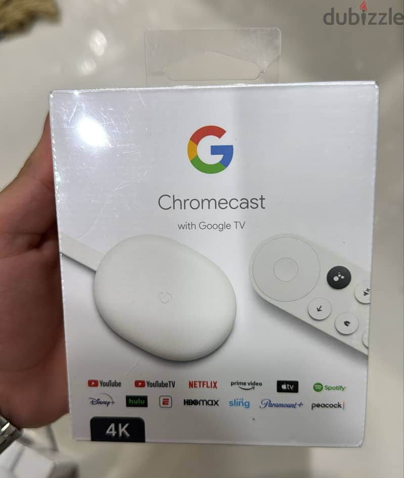 Google chromecast with google tv 4k white amazing & good price 0