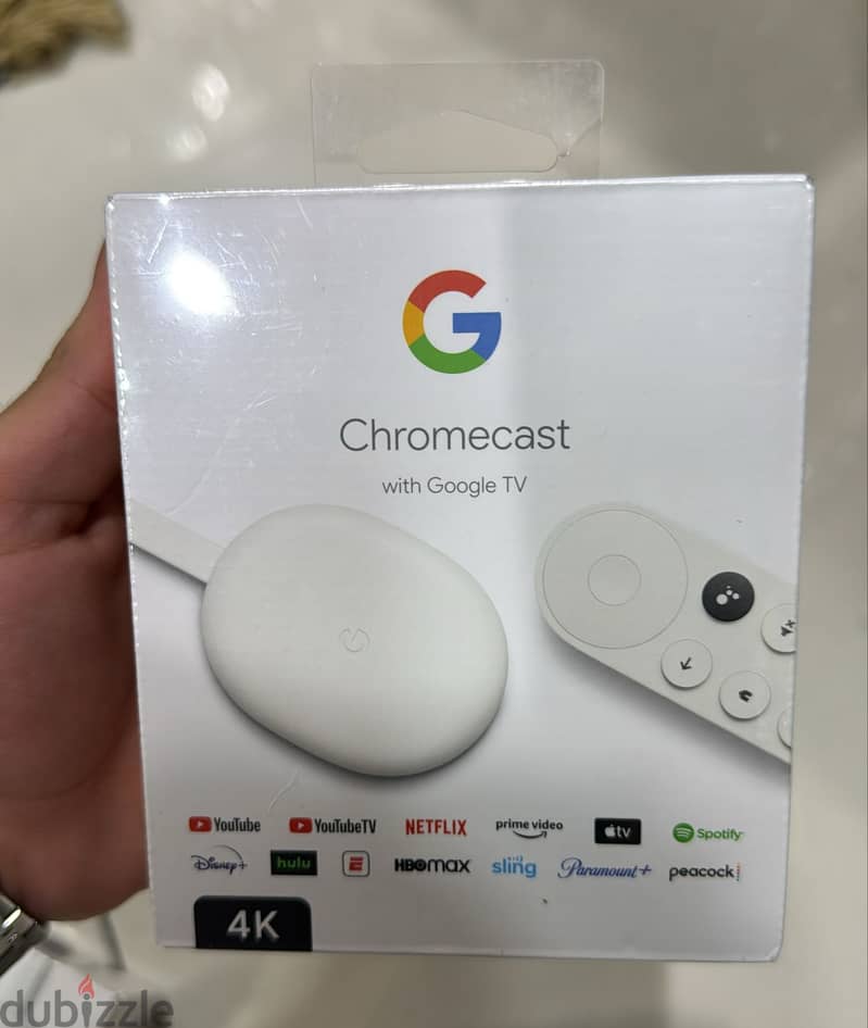 Google chromecast with google tv 4k white 0