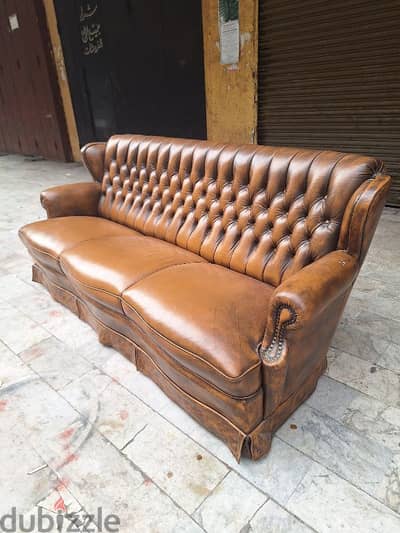 sofa chesterfield genuine leather buffalo