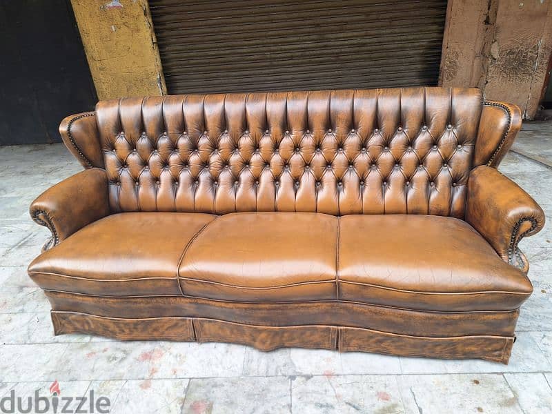 sofa chesterfield genuine leather buffalo 1