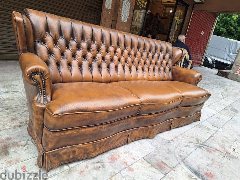 sofa chesterfield genuine leather buffalo 2