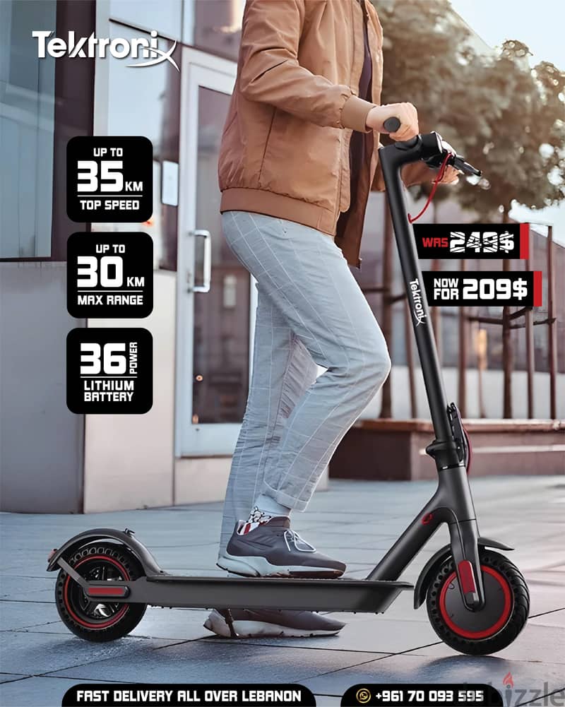 Electric Scooter 35KM/h Speed 10.4Ah Battery Foldable Rechargeable 0