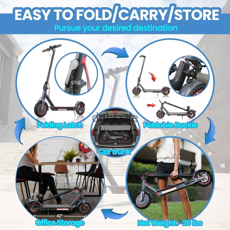 Electric Scooter 35KM/h Speed 7.8Ah Battery Foldable Rechargeable 3