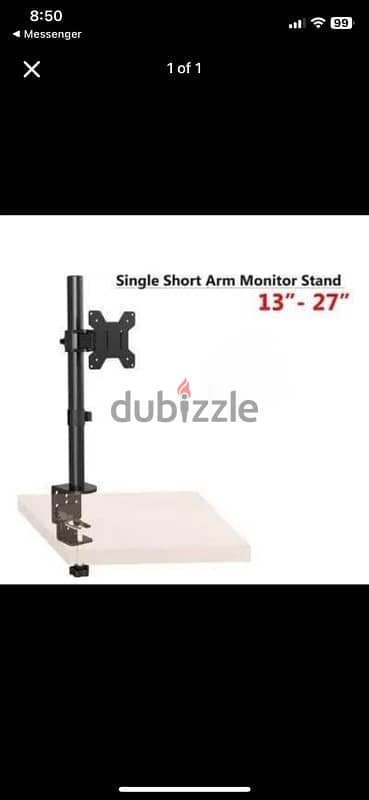 Single Short Arm Monitor Stand Mount Bracket 13-27 Inch