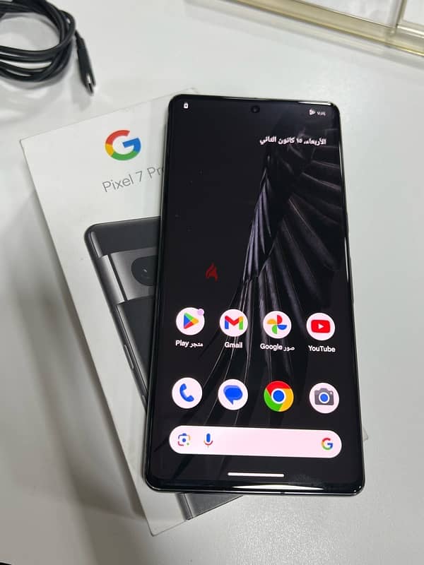 Google pixel 7 pro 128gb 2sim Obsidian like new 6