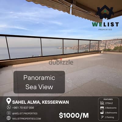 270sqm Apartment for rent Sahel Alma