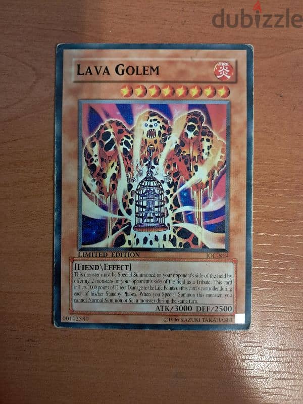 yugioh old school Lava Golem card limited edition 0