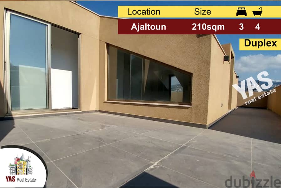 Ajaltoun 210m2 duplex | 40m2 Terrace | New | High-End | 0