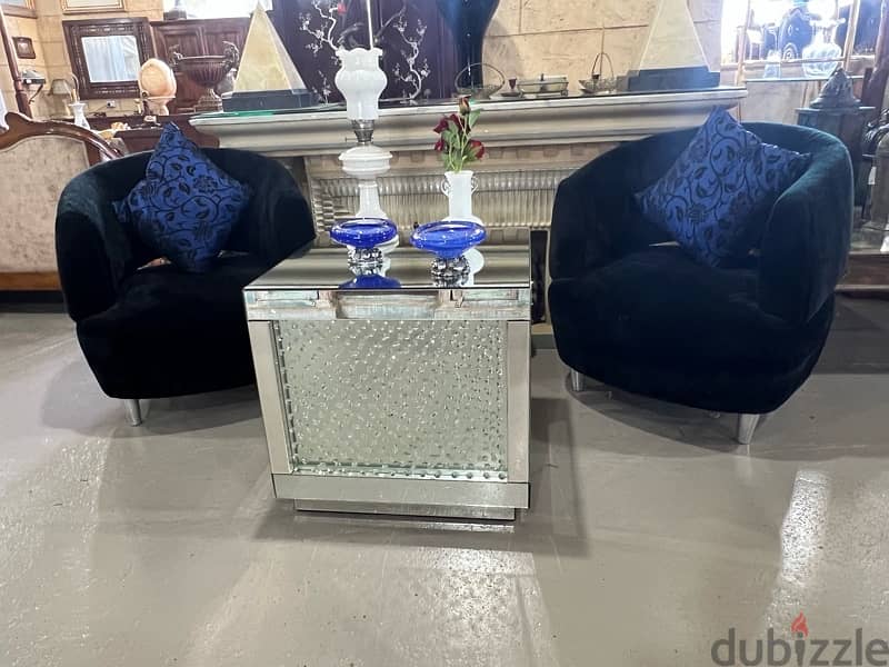 2 chairs with glass table 9