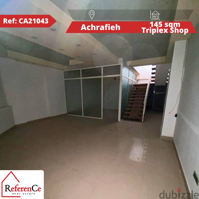 Triplex shop for sale in Achrafieh محل تجاري ثلاثي للبيع في الاشرفية 0