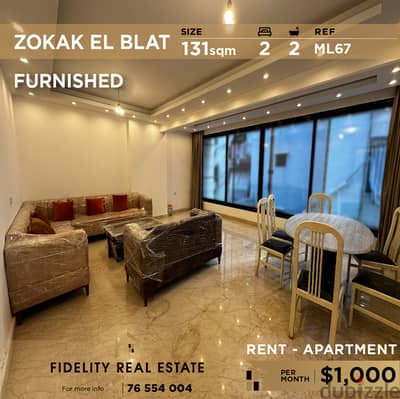 Apartment for rent in Zkak el blat furnished ML67 لإيجار بزقاق البلاط