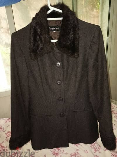 Oxygene blazer jacket fur