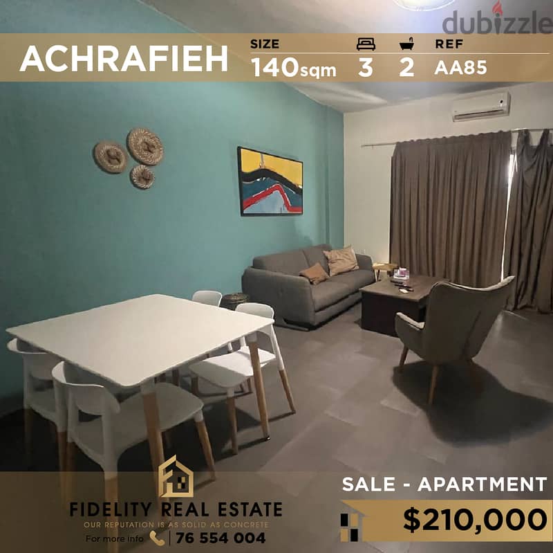 Apartment for sale in Achrafieh AA85 0