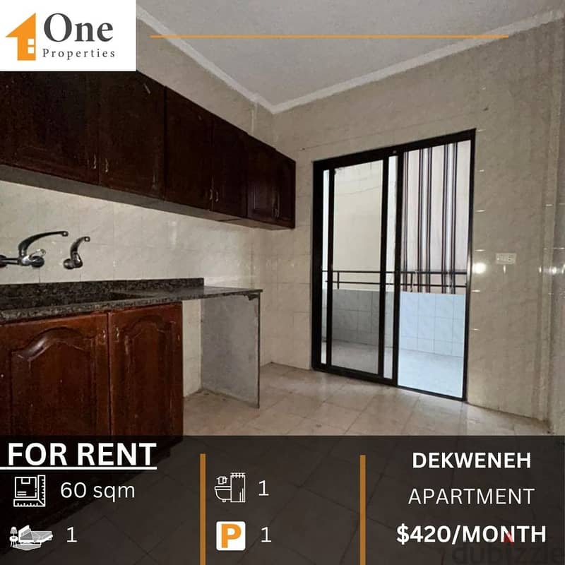 UFURNISHED APARTMENT FOR RENT IN DEKWENEH 0