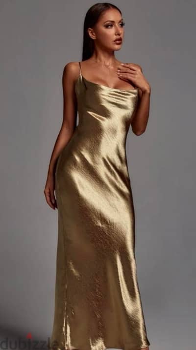 metallic gold maxi dress