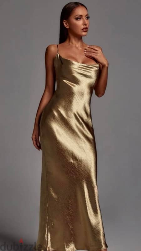 metallic gold maxi dress 0