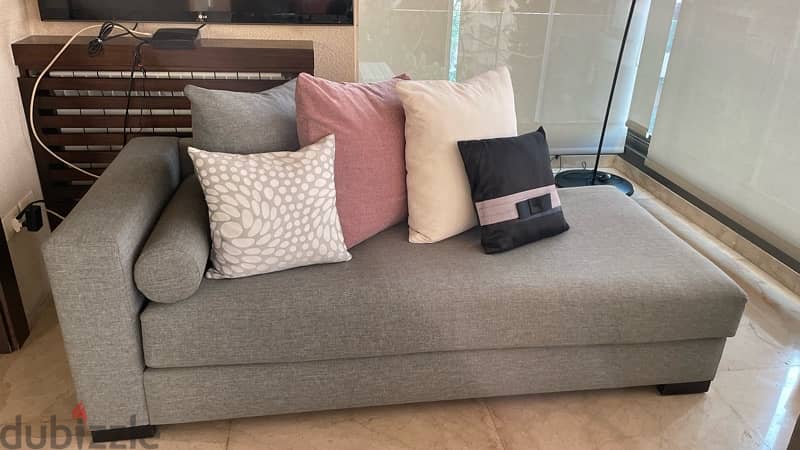 Modern Gray Chaise Sofa with Elegant Cushions 1