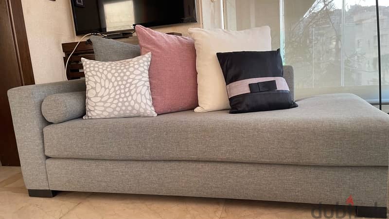 Modern Gray Chaise Sofa with Elegant Cushions 2