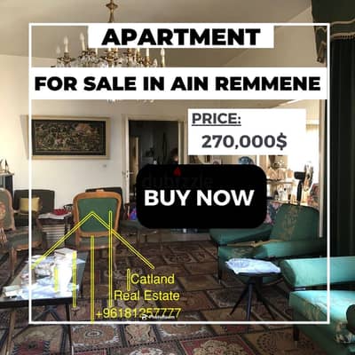 Apartment for sale in Ain El Remmaneh 270,000$ شقة للبع في عين الرمانة