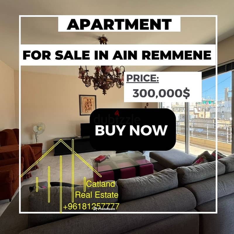 Apartment  for sale in Ain El Remmaneh $300K شقة للبيع في عين الرمانة 0