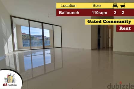 Ballouneh 110m2 | Gated Community | Rent | Quiet Street | KH/KS |