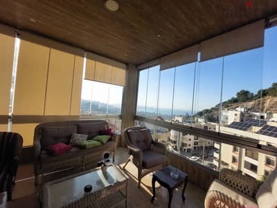 240 SQM  Furnished Apartment in Rabweh, Metn with Sea View