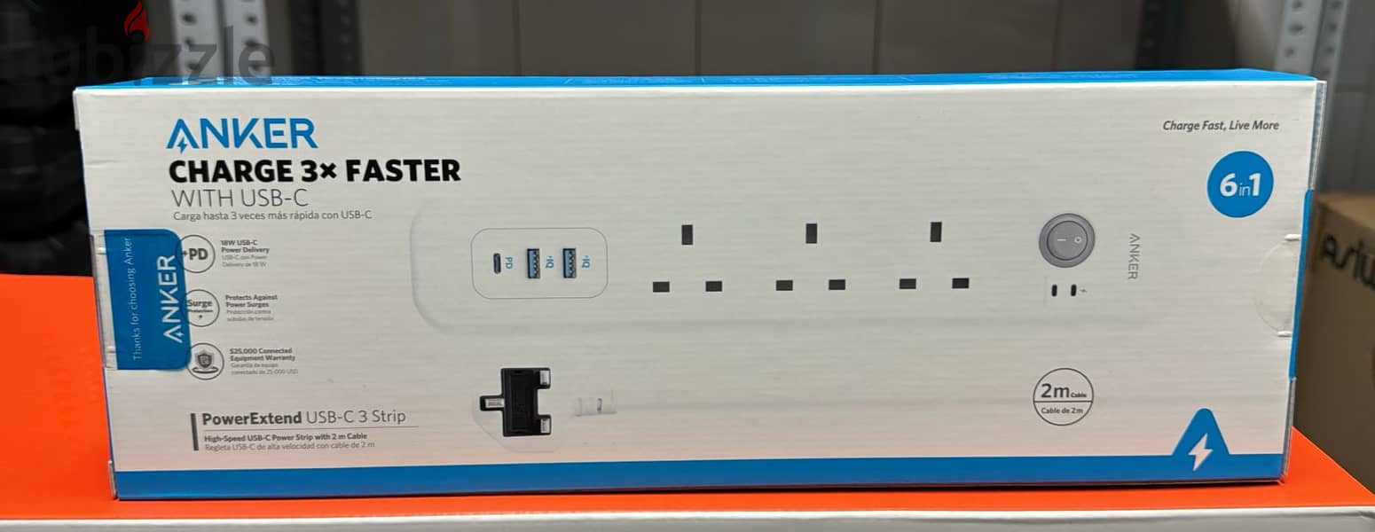 Anker power Extend usb-c 3 Strip 0