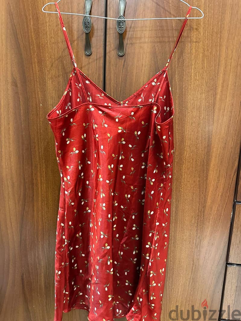  red satin slip dress  size x large 3