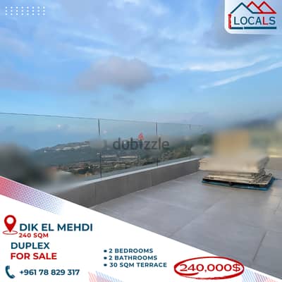 240 SQM Duplex For Sale in Dik El Mehdi