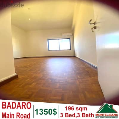 196 sqm apartment for rent in Badaro!!