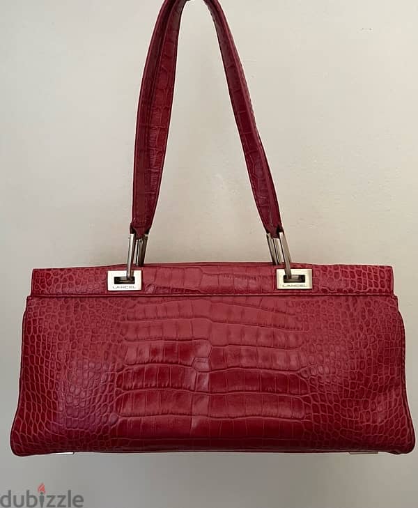 Lancel Crocodile Leather Double Pocket Tote 1