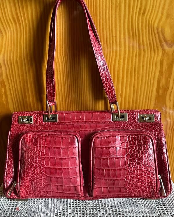 Lancel Crocodile Leather Double Pocket Tote 6