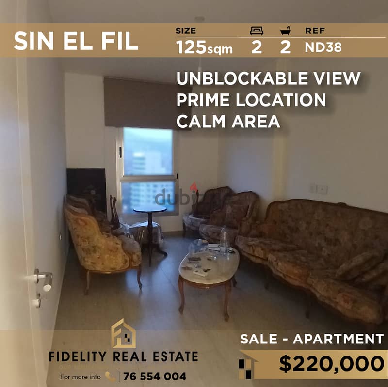 Apartment for sale in Sin El Fil ND38 شقة للبيع في سن الفيل 0