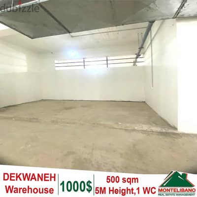 500 sqm underground Warehouse for rent in Dekwaneh !!!