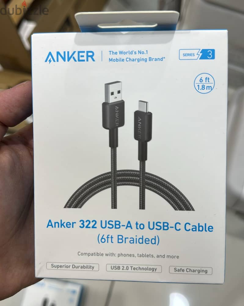 Anker 322 usb-a to usb-c cable (1.8m braided) original & last price 0