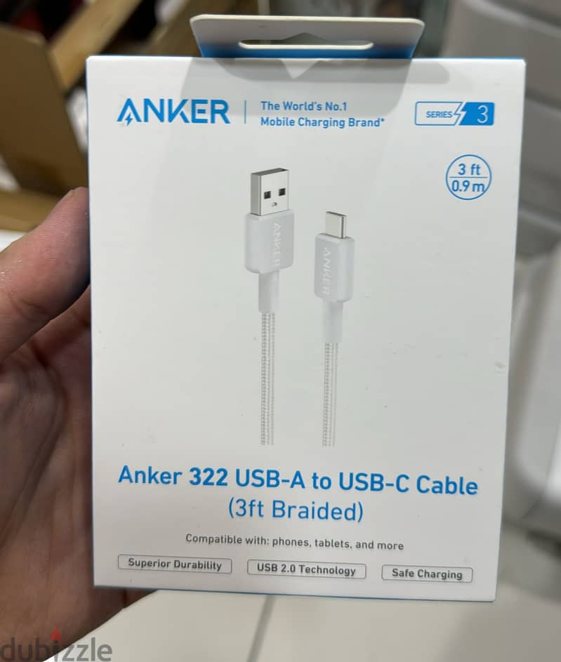 Anker 322 usb-a to usb-c cable (0.9m braided) 0