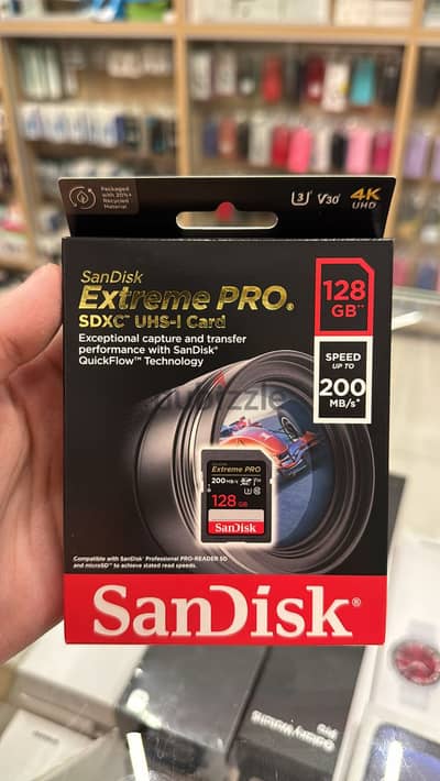 Sandisk extreme pro sdxc uhs-I card 128gb 200mg/s exclusive & best pr