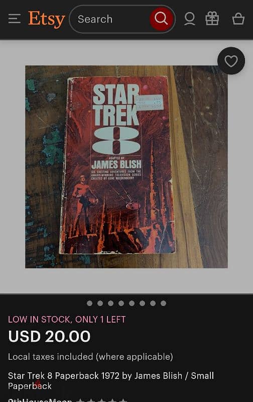 Rare 1972 STAR TREK 8 Bantam edition USA James Blish check pics. 6