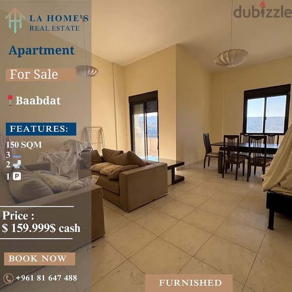 apartment for sale in baabdat شقة للبيع في بعبدات 0