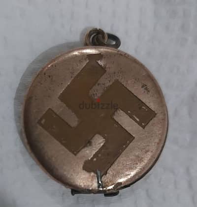 German Nazi Pendant Soldier+ his photo World War Two WW2 gold 9