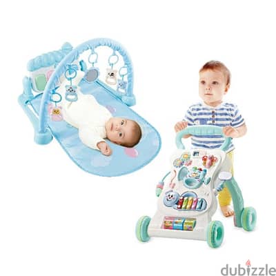 2 In 1 Baby Play Gym Mat & Activity Walker