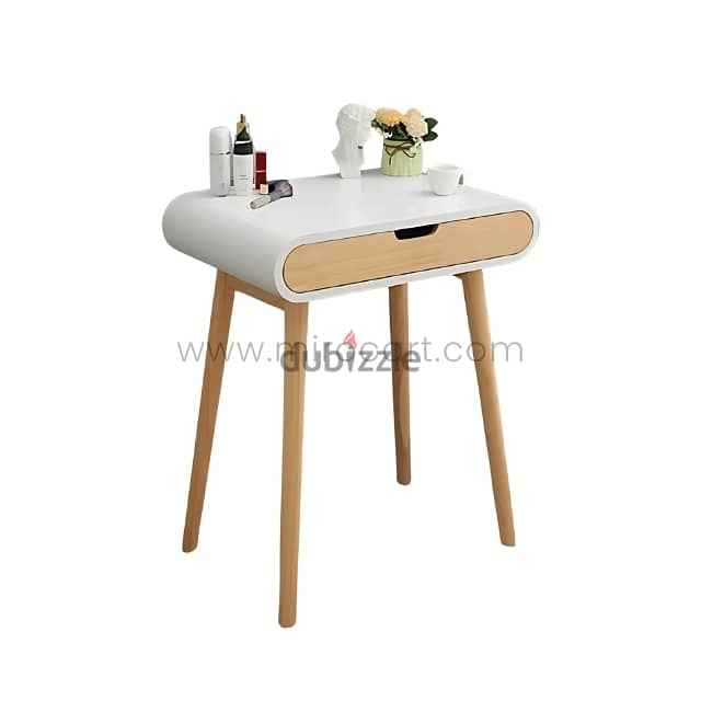 Modern Dressing Table with Wooden Legs & Makeup Drawer 6