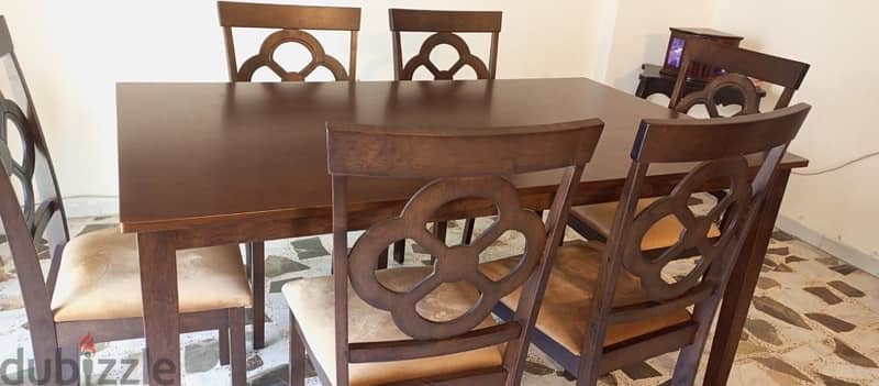 dining table with 6 chairs used for only 3 months 1