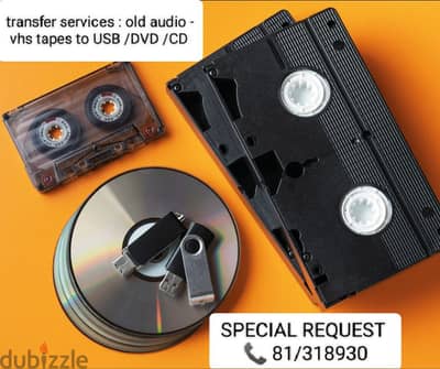 we convert and transfer your old tapes and records to Digital