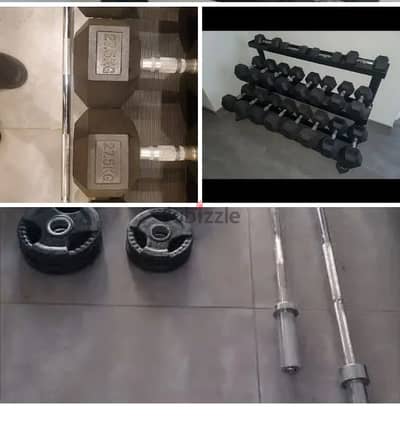 - 435 kg weights , 2 bars, 3 level Rack