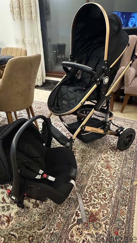 kikaboo amaia stroller with carseat 1