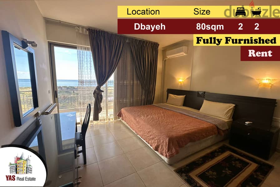 Dbayeh 80m2 | Rent | Fully Furnished | Sea View | Prime Location | MJ 0