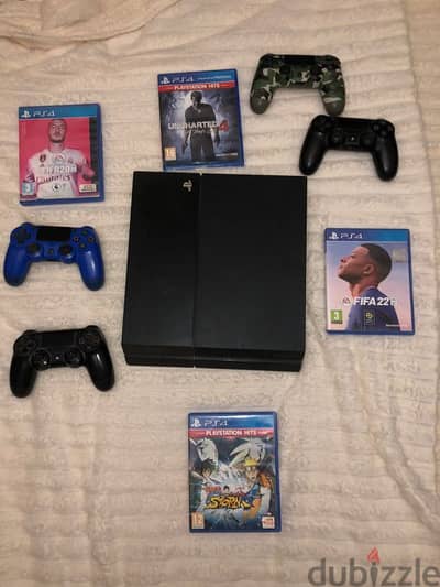 ps4 fat 500gb with 4 game