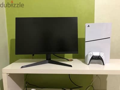 PS5 Slim 1 TB used like new| 1 controller | monitor LG 24 inch 165 hz