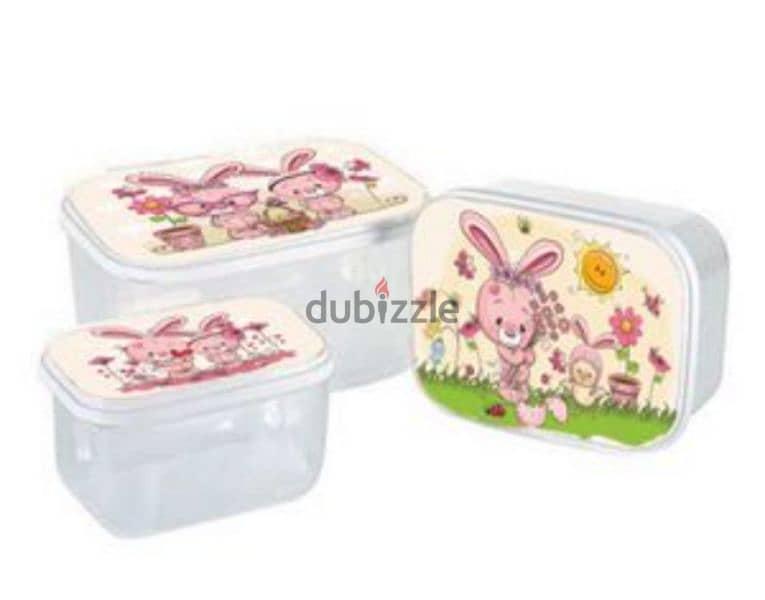 cute 3 pieces tapperwers set 3